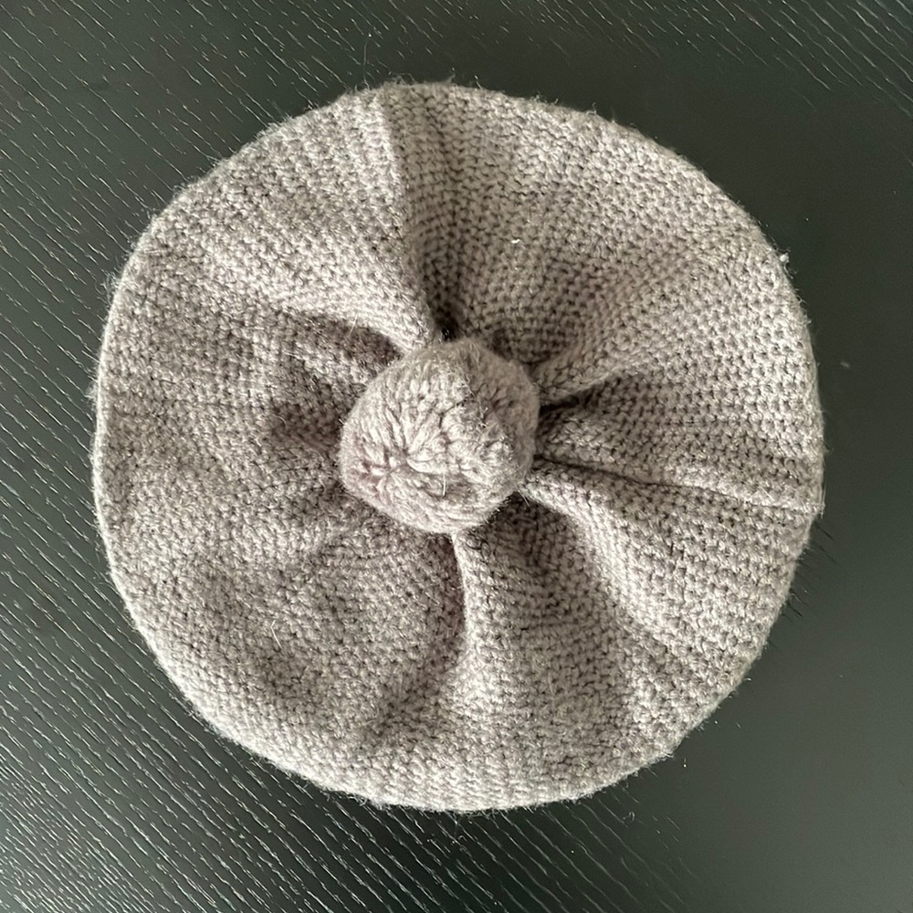 Galeries Lafayette French knit beret with pom pom